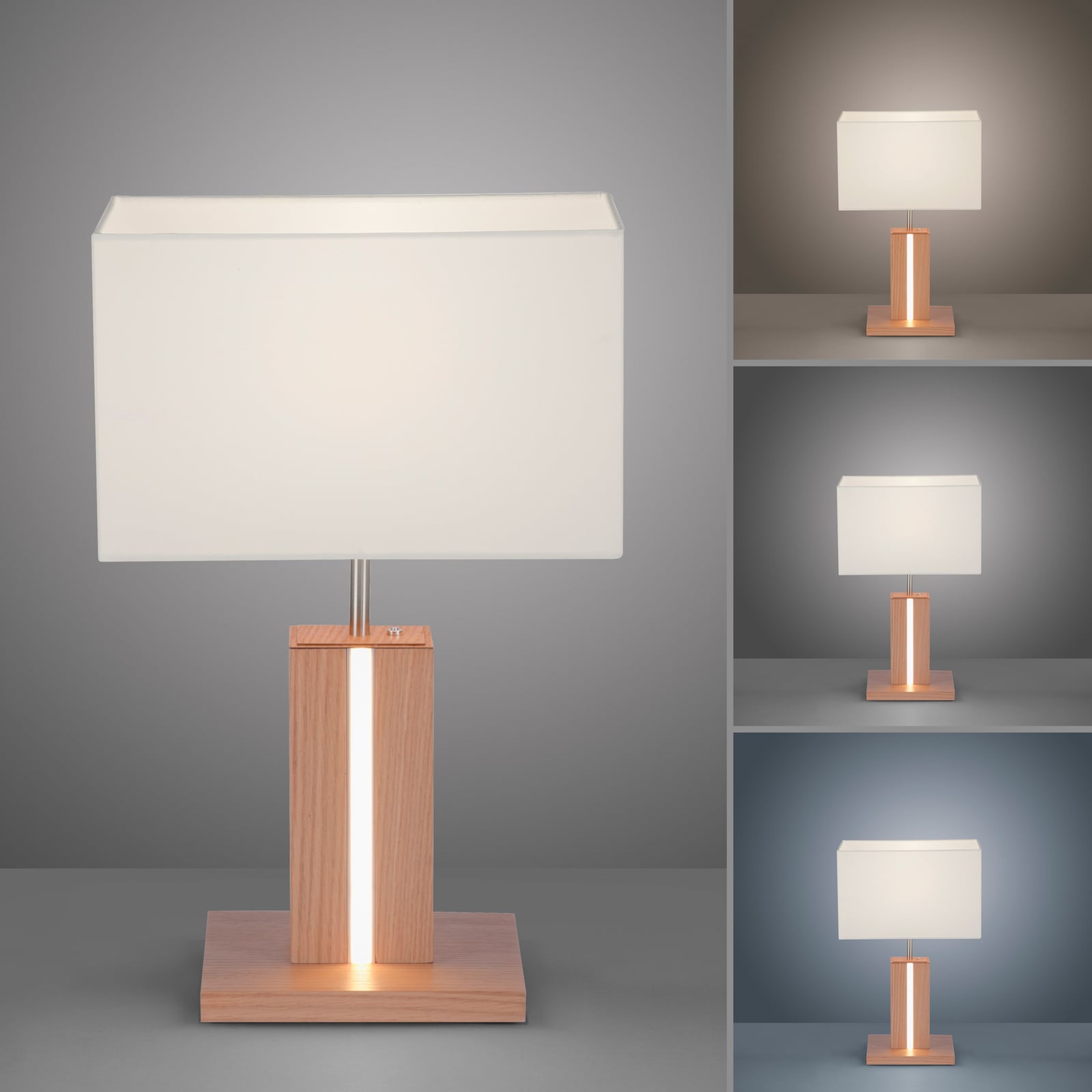Lampa stołowa Amanda drewno dwa źródła światła Lampa stołowa Amanda drewno dwa źródła światła