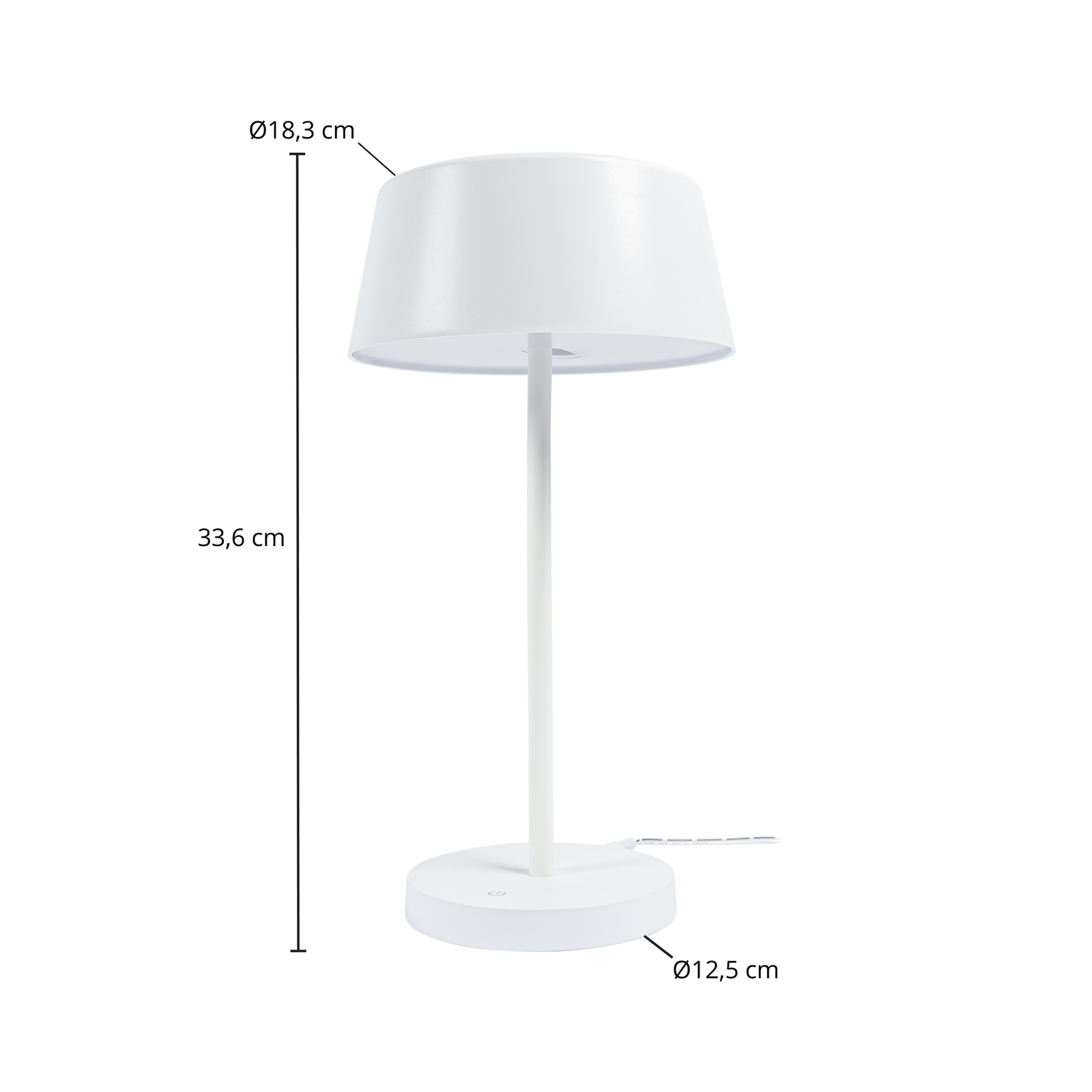Lindby Milica LED-pöytävalaisin, valkoinen, himmennettävä