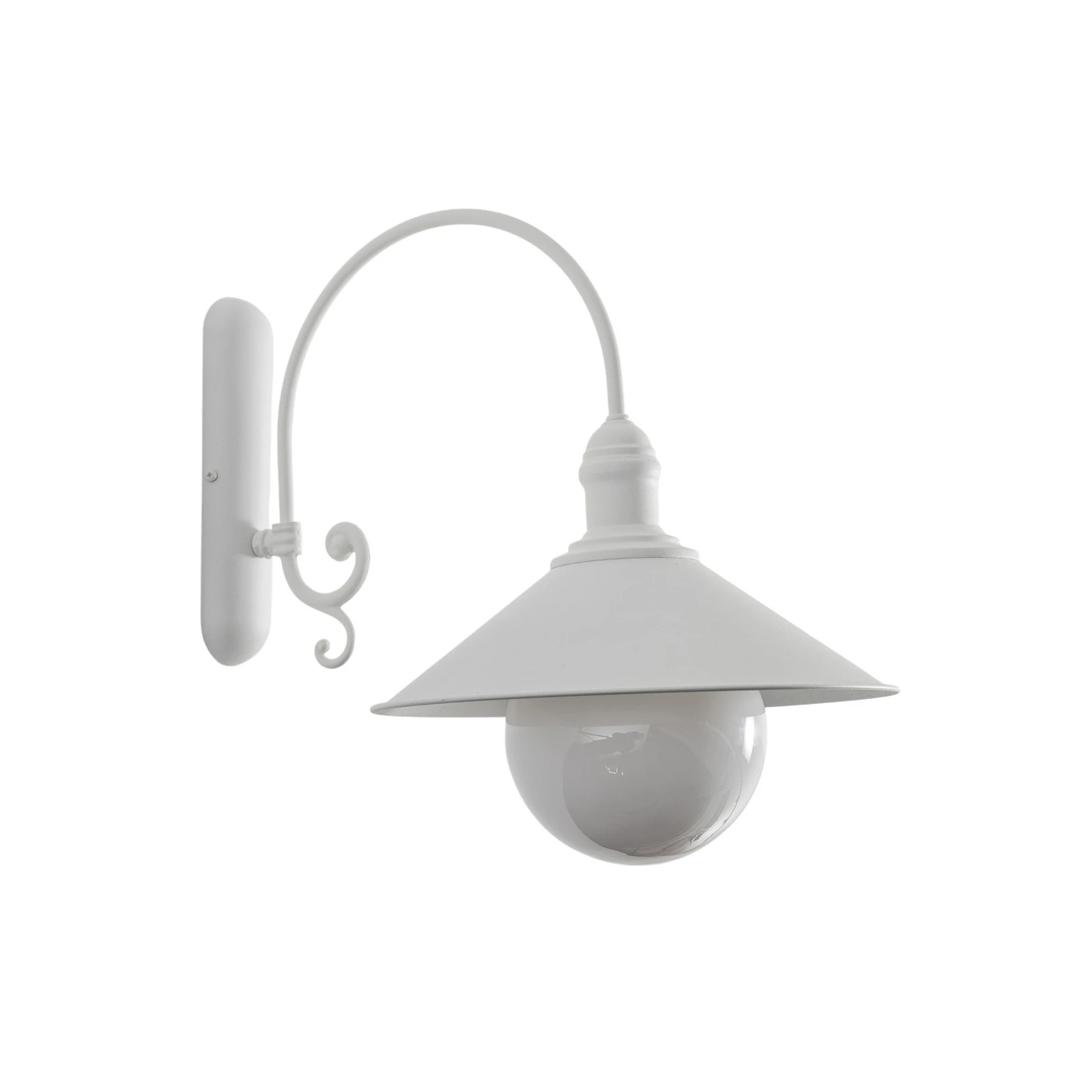 Außenwandleuchte Enduro, weiß, Stahl, Glas, IP44, E27