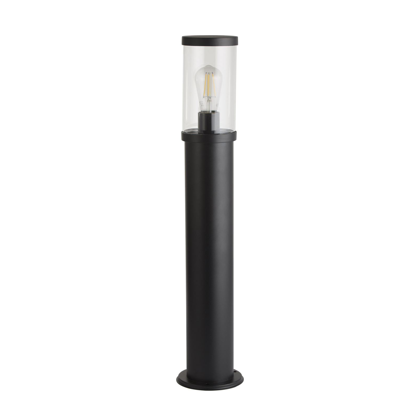 Borne lumineuse Bakerloo, IP44, noir, hauteur 73 cm, métal