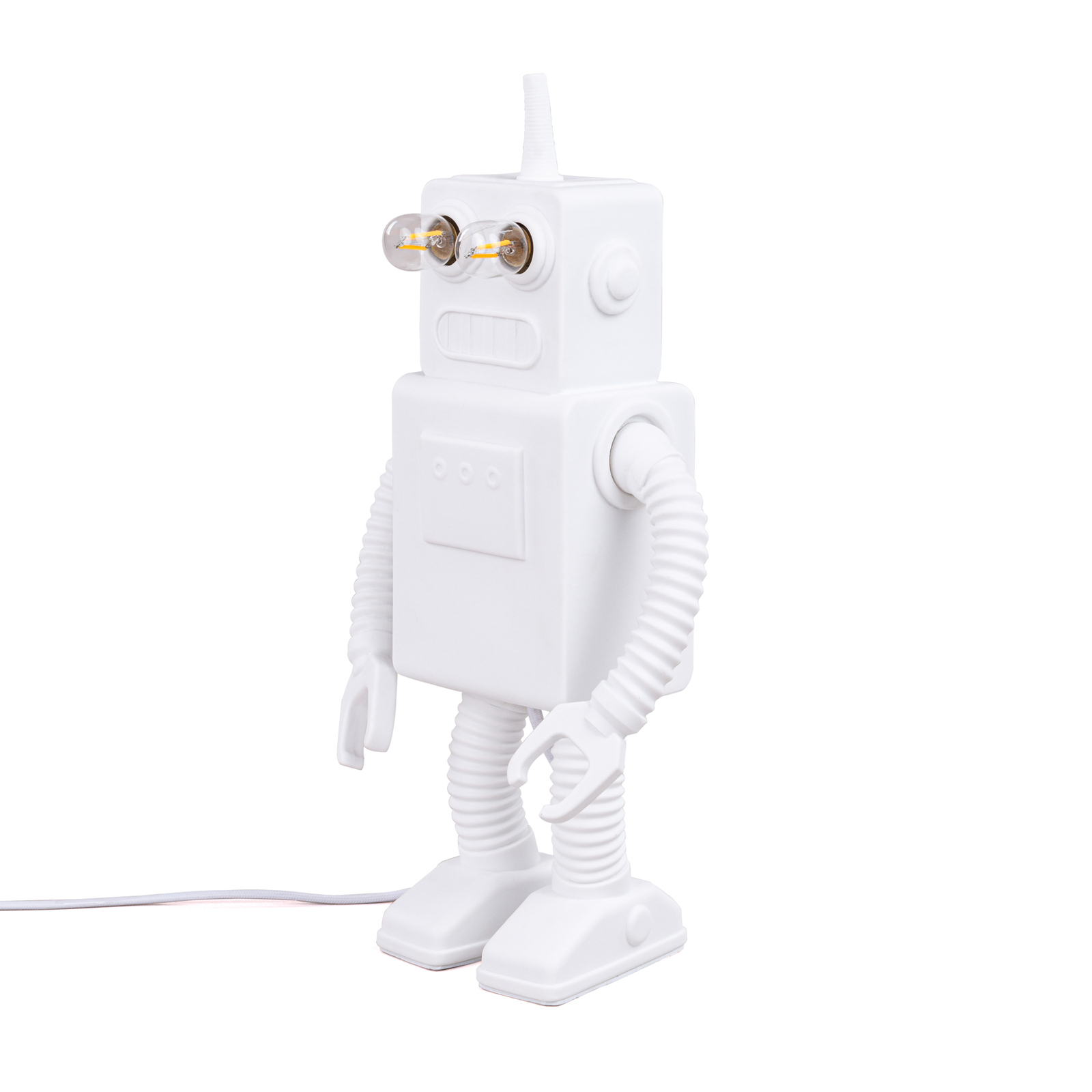 SELETTI Robot Lamp Dekotischlampe, Porzellan, weiß