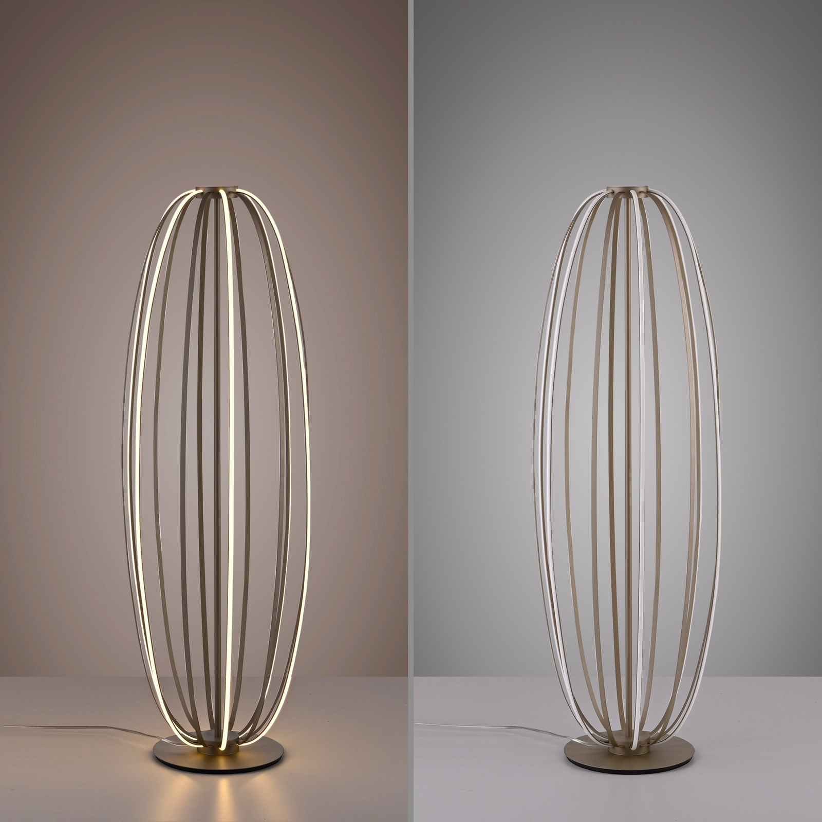 Elvara LED álló lámpa, bronzszínű, magasság 108 cm, fém Elvara LED álló lámpa, bronzszínű, magasság 108 cm, fém
