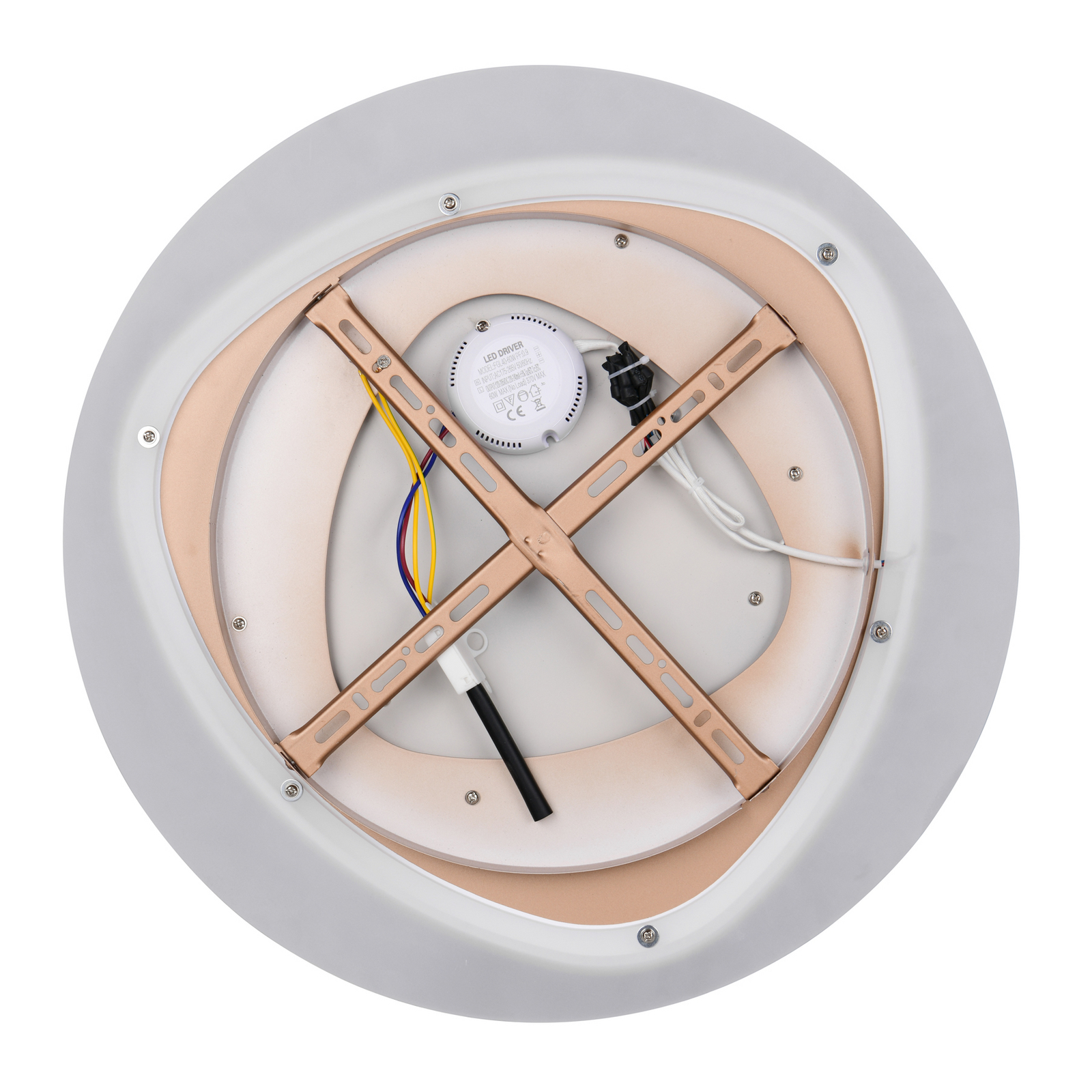 Plafoniera LED Zilo, bianco/caffè, metallo, telecomando Plafoniera LED Zilo, bianco/caffè, metallo, telecomando