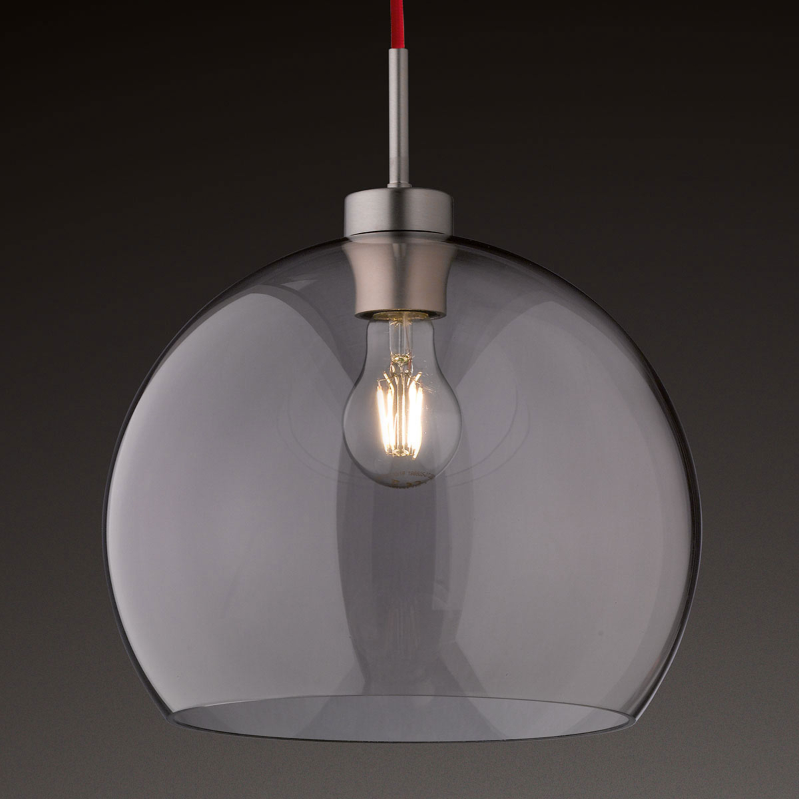 Clear glass pendant light, 30 cm