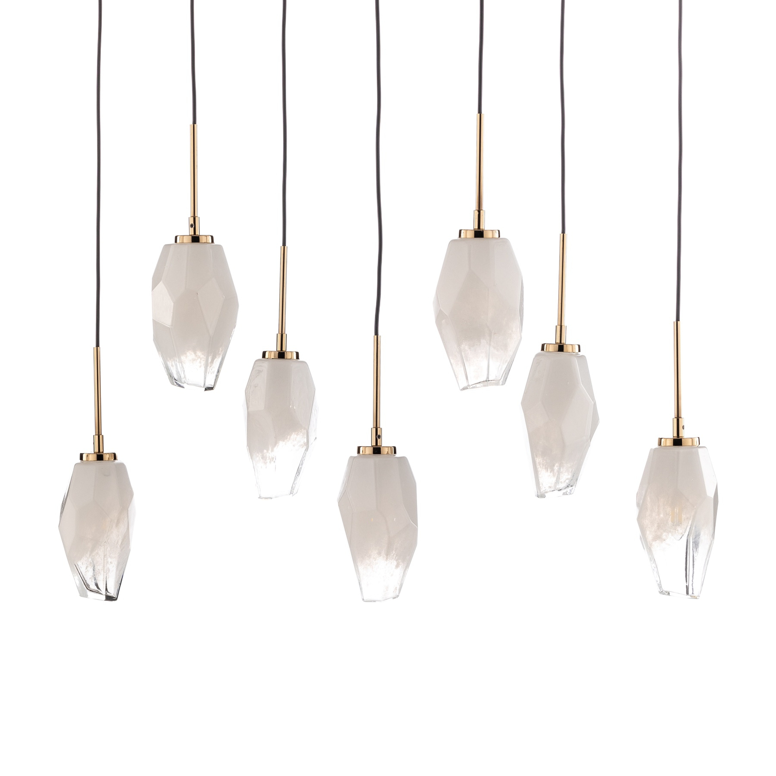 Dame hanging light, gold, 7-bulb