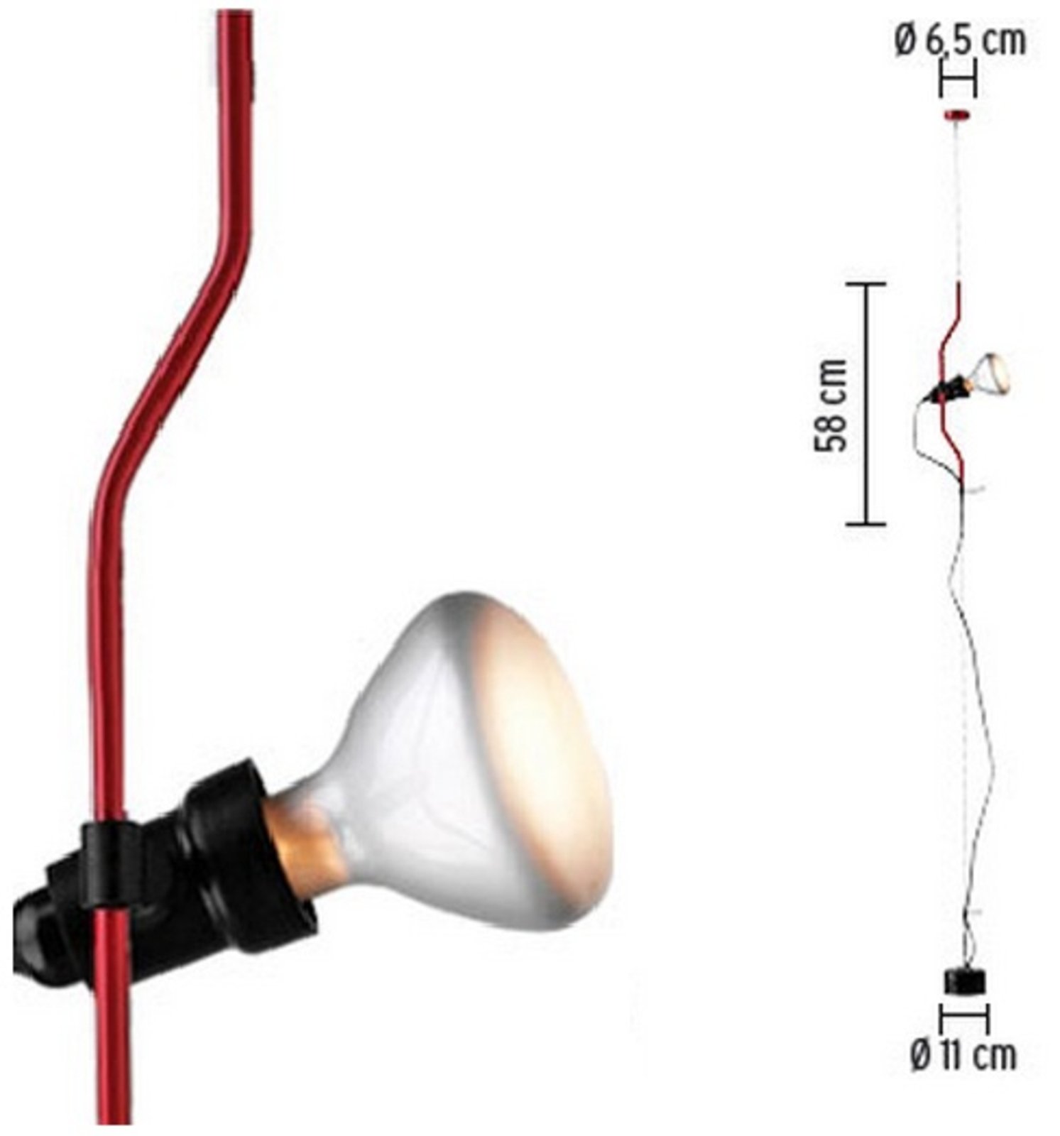 Parentesi Componenta de Lampă pentru Lustră Pendul Red - Flos cu Dimmer