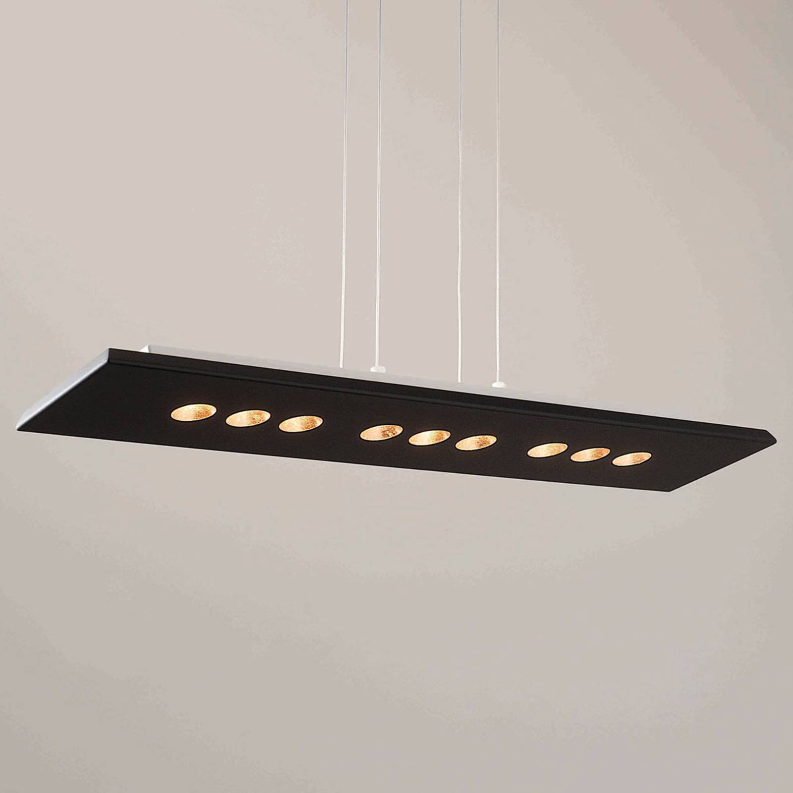 ICONE Confort suspension LED en noir-doré