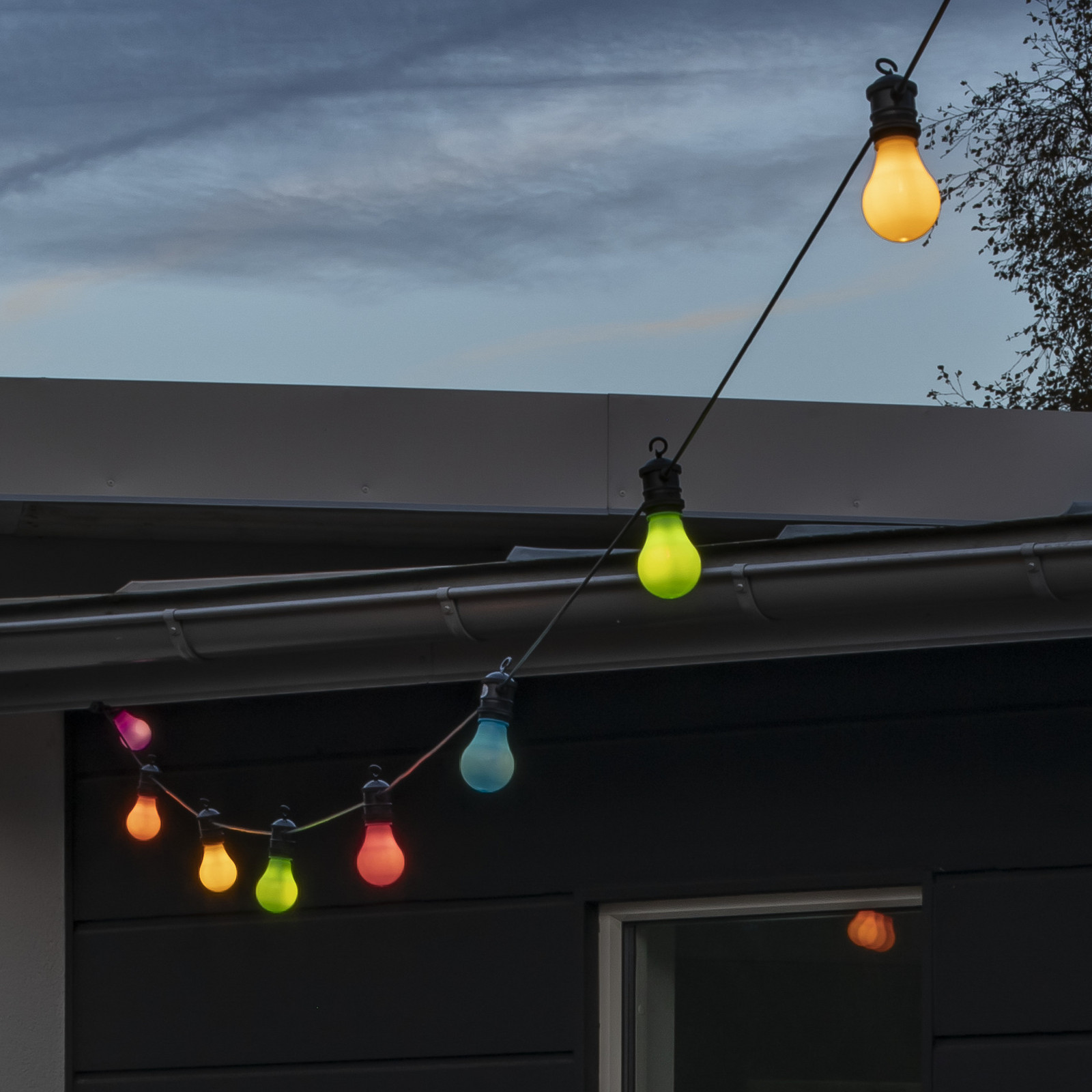 Konstsmide Christmas LED-veriga luči Party, v pastelnih barvah, vključno z regulatorjem svetlosti, - Sodobni - rdeča, modra, zelena, rumena, oranžna, vijolična - Plastika