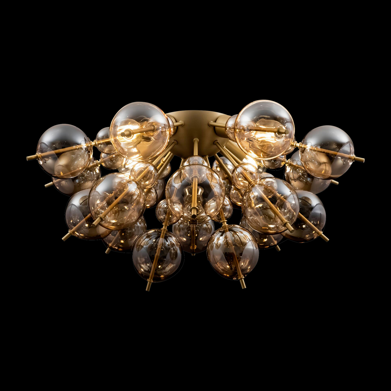 Maytoni Bolla ceiling lamp glass brass/amber