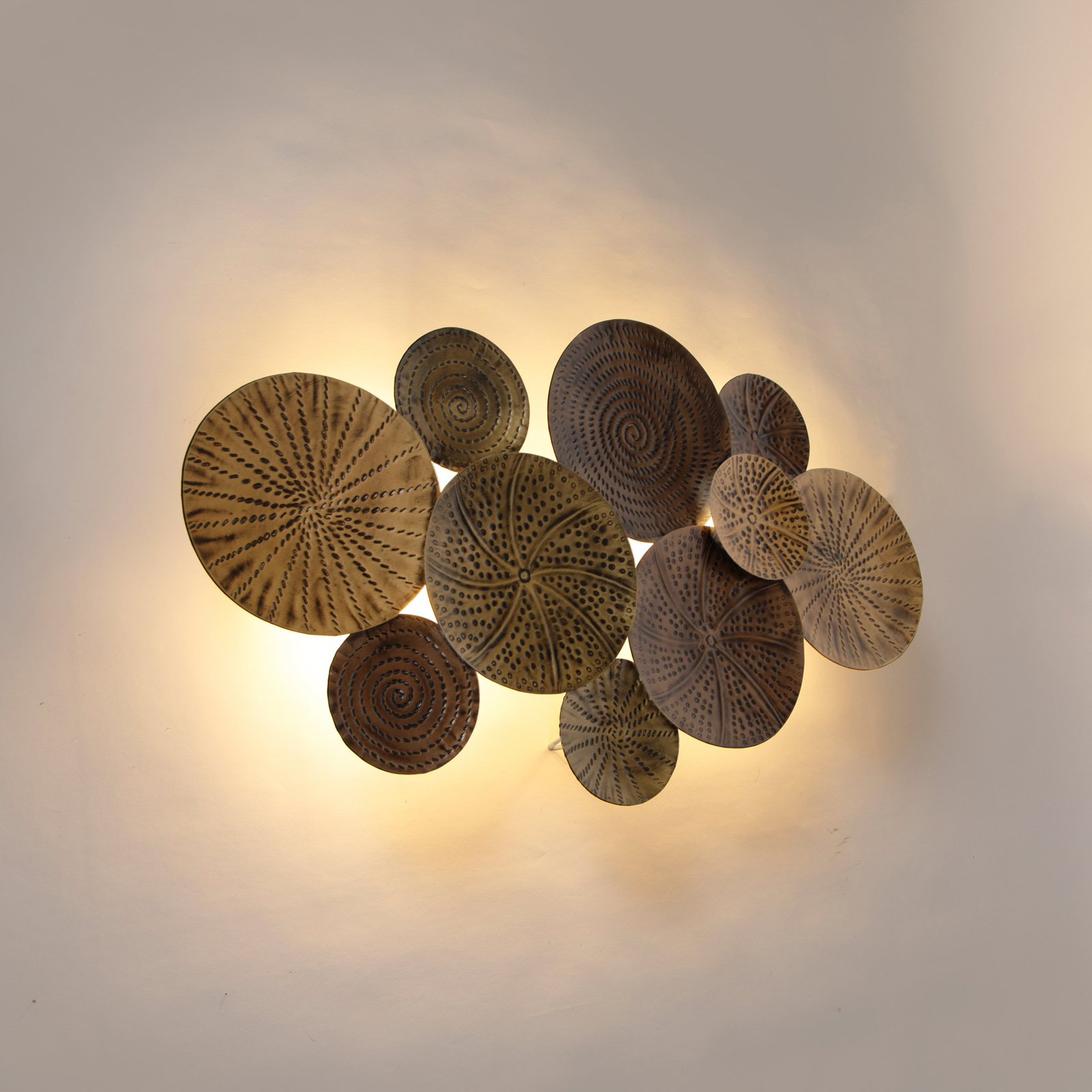 Lindby Soraya wall light, gold/copper, metal, 2-bulb, 53cm