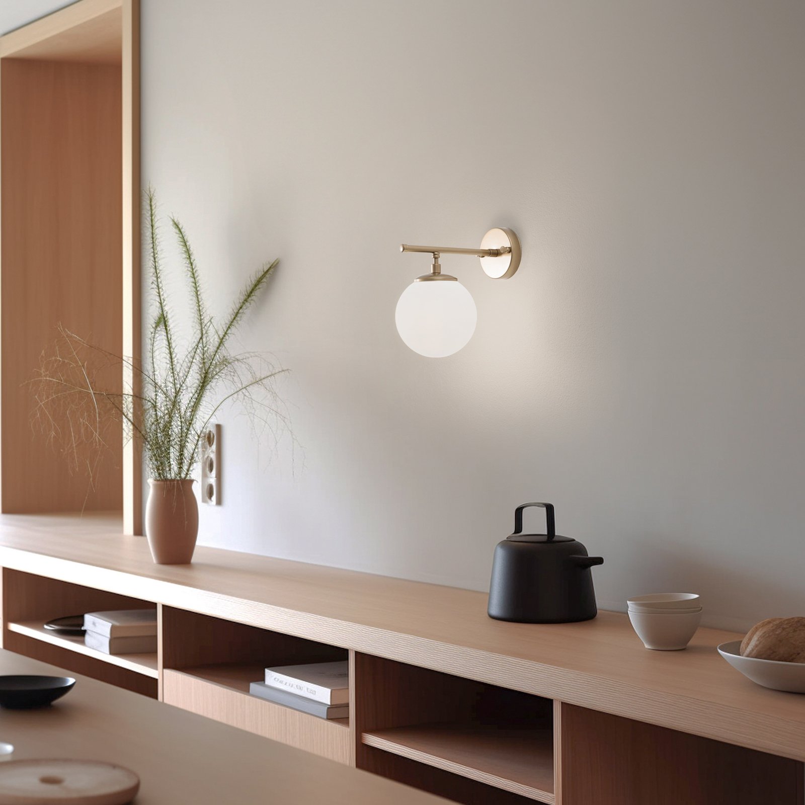 Απλίδα Roe, χρυσό, γυαλί, ύψος 24 cm, E14 Απλίδα Roe, χρυσό, γυαλί, ύψος 24 cm, E14