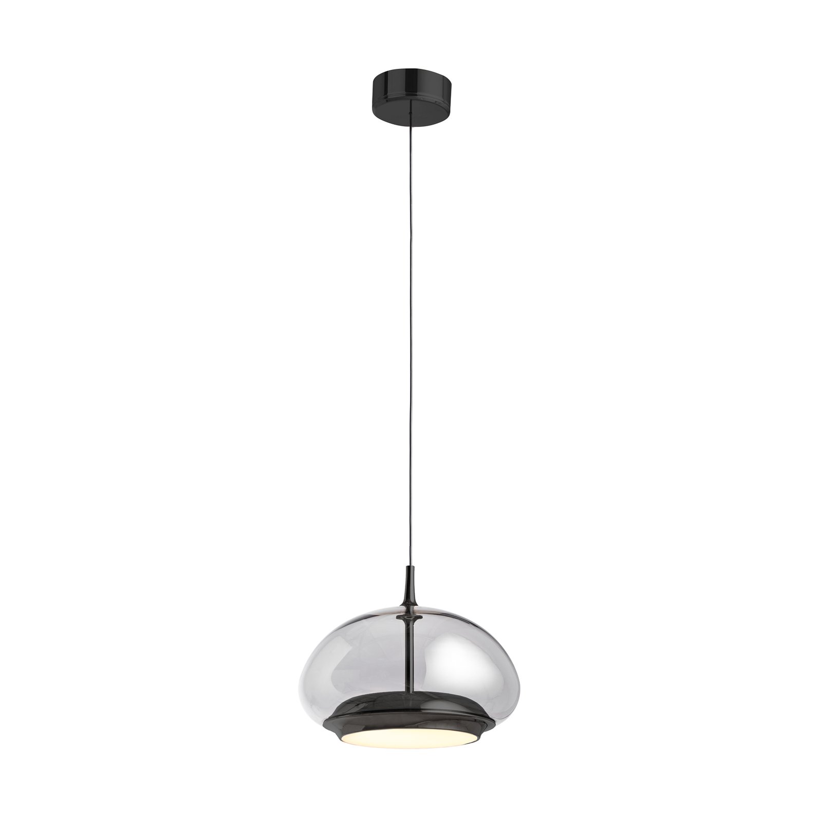 LOOM DESIGN LED hanging light Avalon, black/grey Ø 20 cm glass