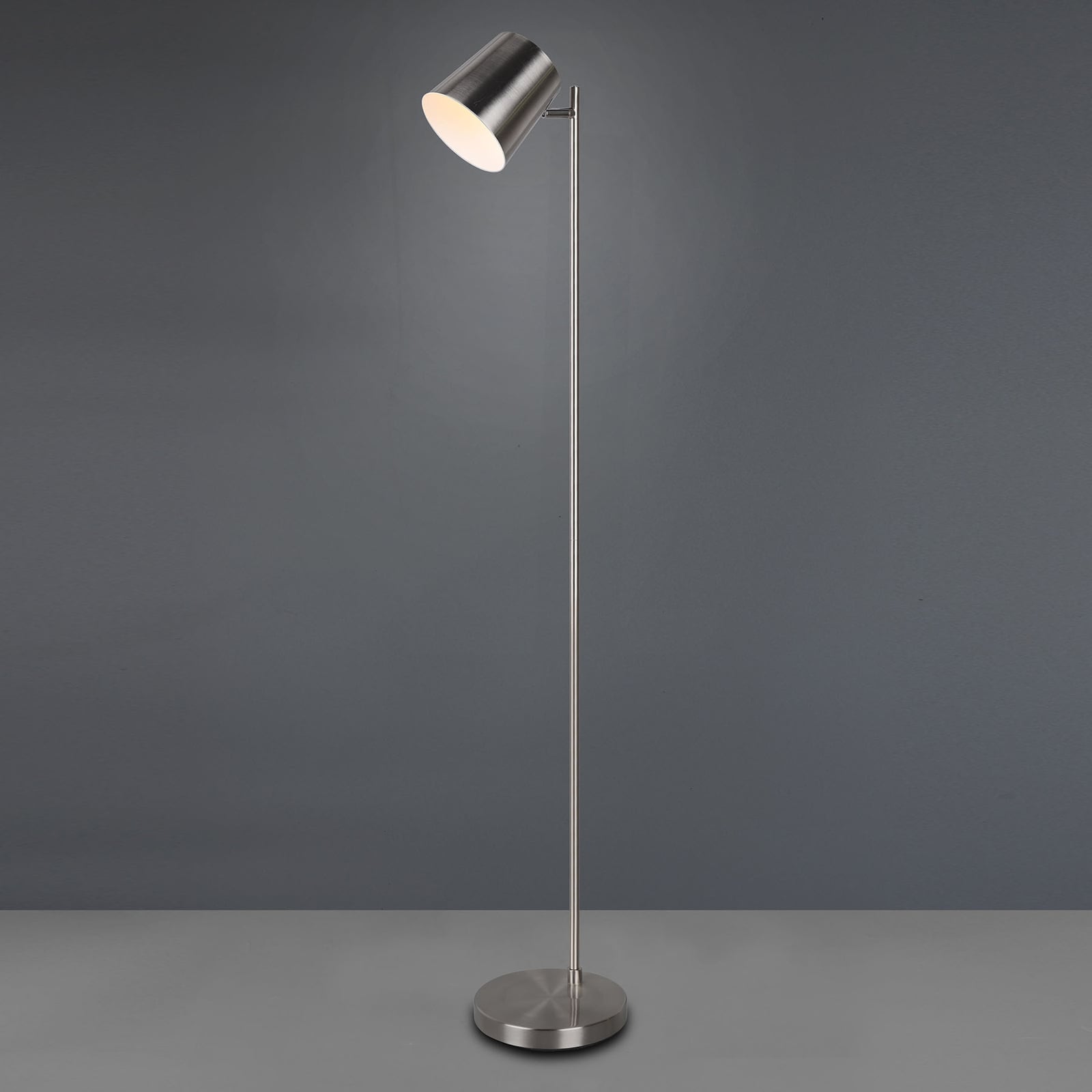 Reality Leuchten Blake LED floor lamp with battery, dimmable nickel, for Living / Dining Room, metal, 5 W, energy efficiency: A+, H: 130 cm