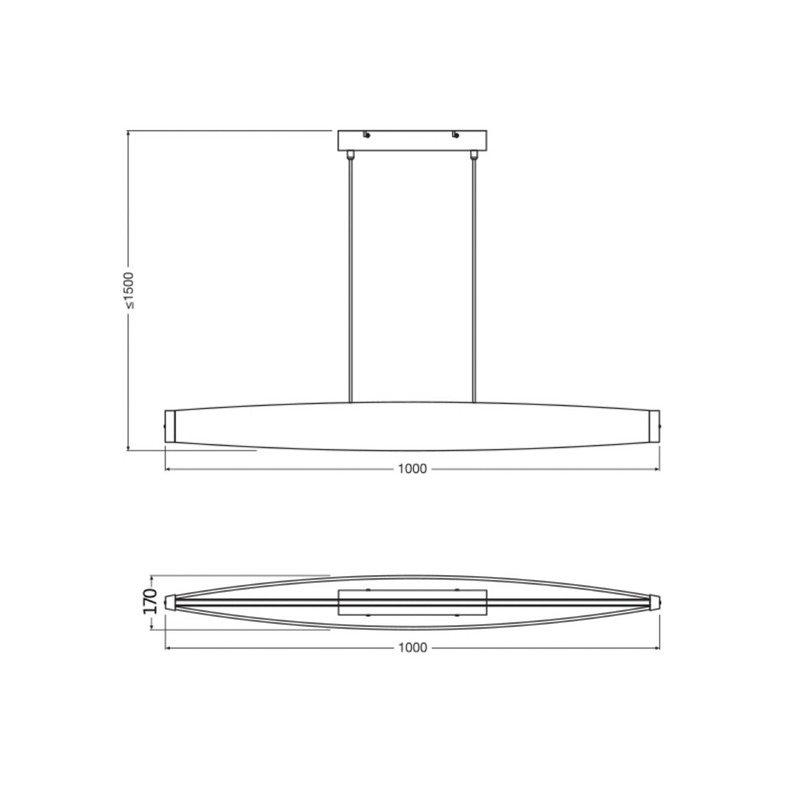 Żyrandol LED OSRAM Decor Flat Felt, szara, filc, 3000 K