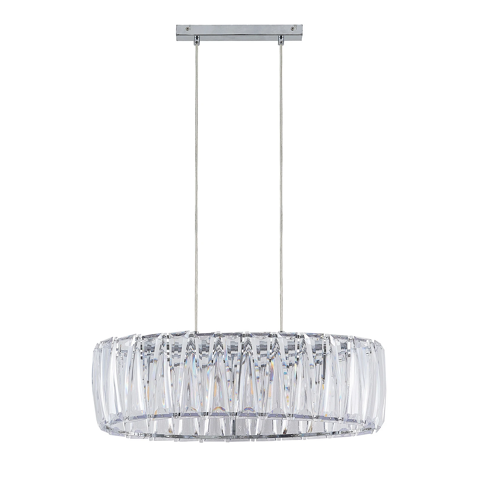 Lindby viseča svetilka Sofia, 68 cm, 3-svetlobna, E14, krom/čista