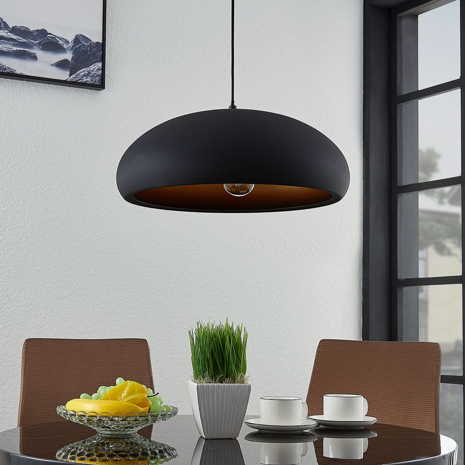 Gerwina Suspension Black/Gold - Lindby