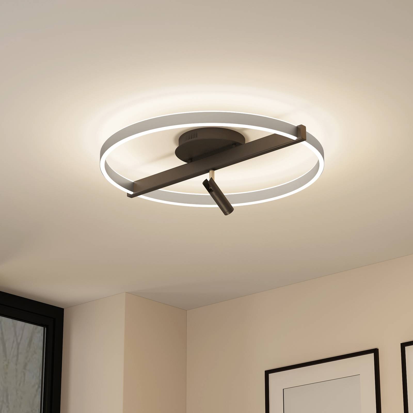 Lucande Matwei LED-loftlampe ringformet nikkel