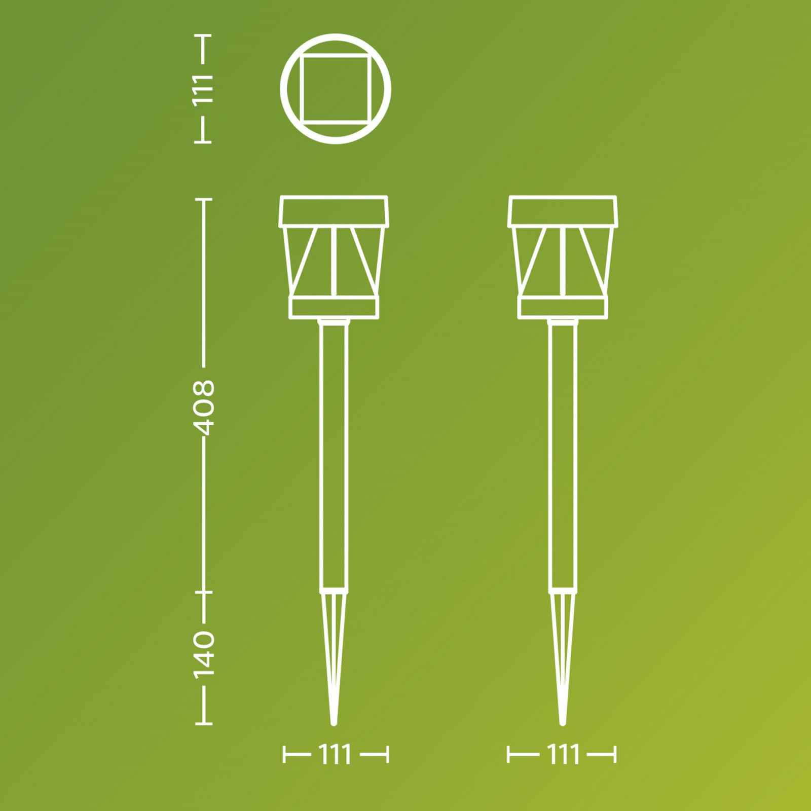 Philips LED-Solarleuchte Avery, Erdspieß, schwarz, IP44