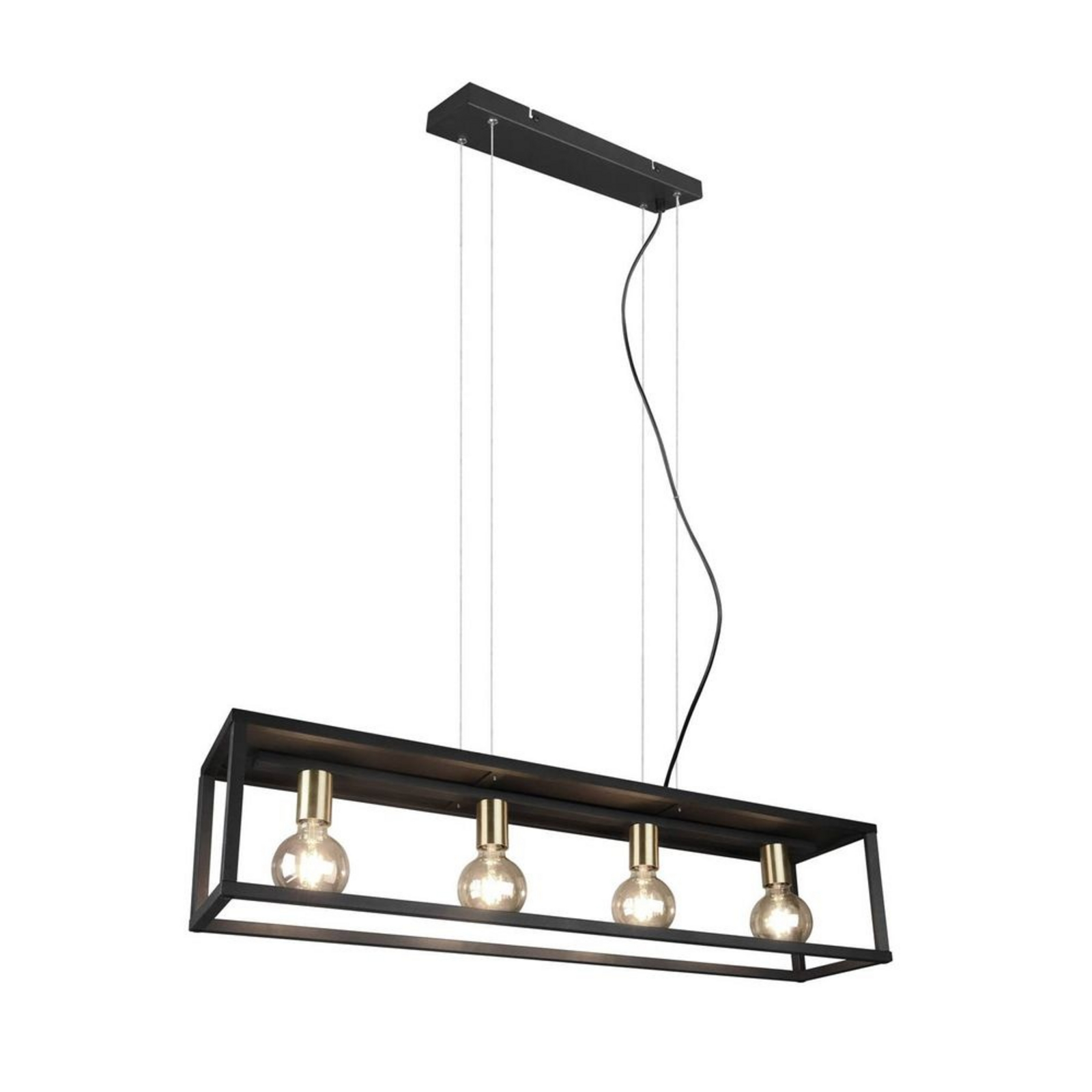 Ubanio 4 Závěsná Lampa Black/Brass - Lindby