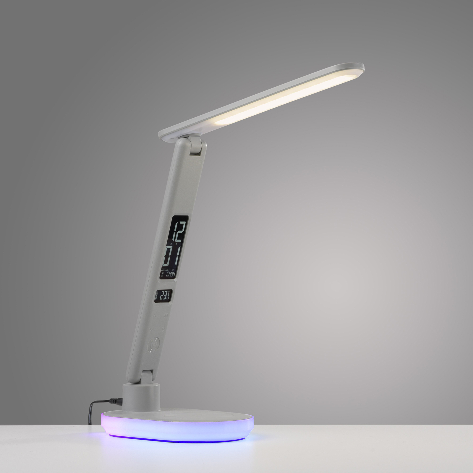 JUST LIGHT. Lámpara de mesa LED Tina, ABS, CCT, RGB, blanco