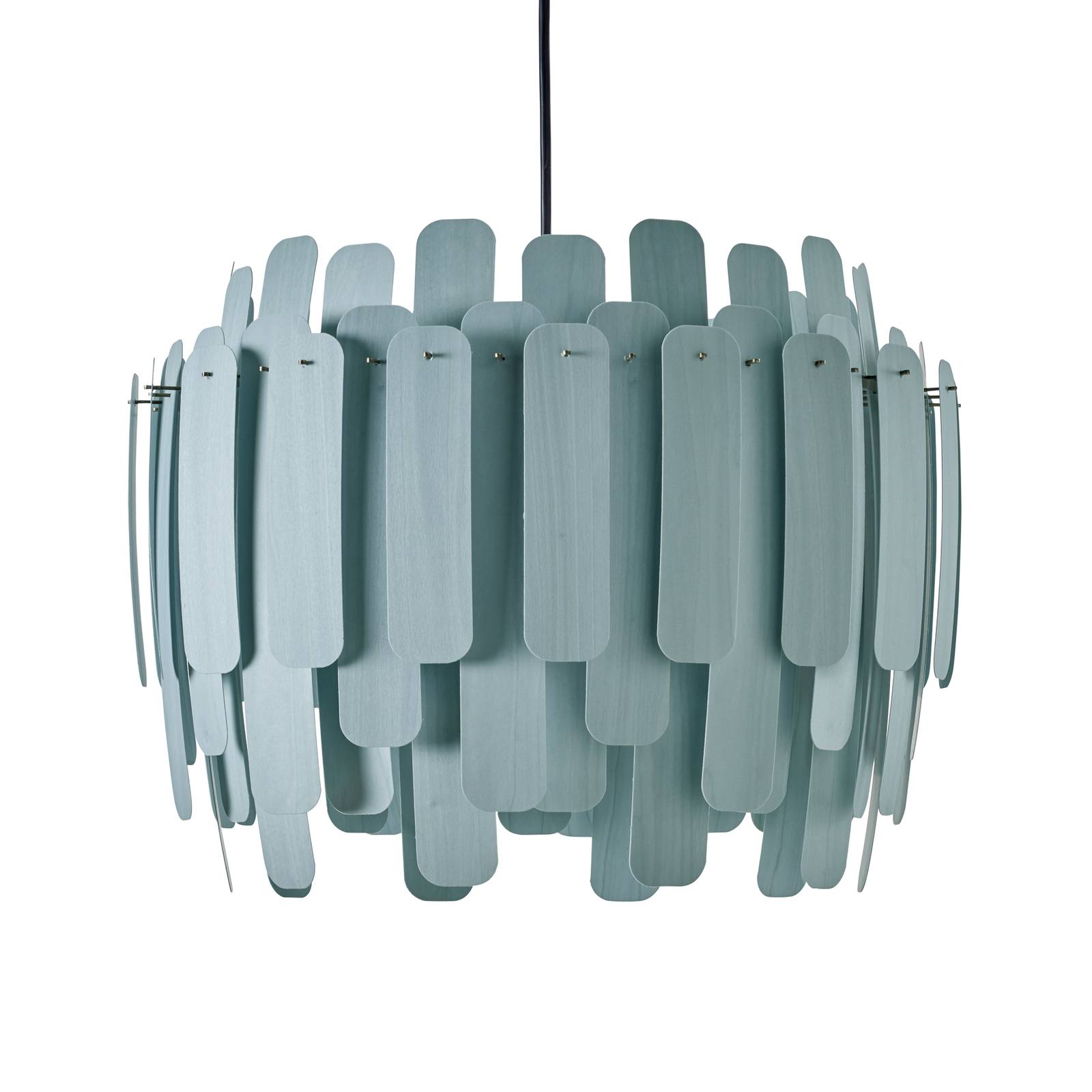 LZF LamPS Maruja wooden pendant light, blue, for Living / Dining Room, wood veneer, metal, plastic, E27, 16 W, H: 36 cm
