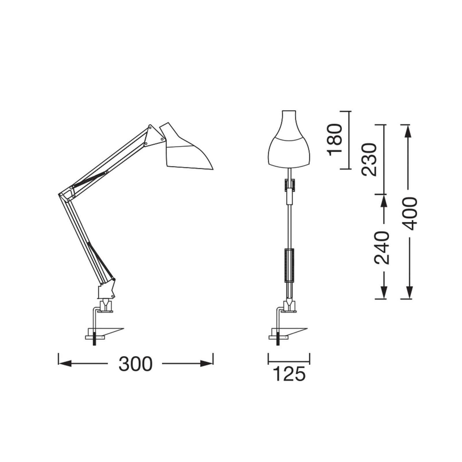 Lampa cu clemă OSRAM Office Line Desk Pear Clip, negru, E27