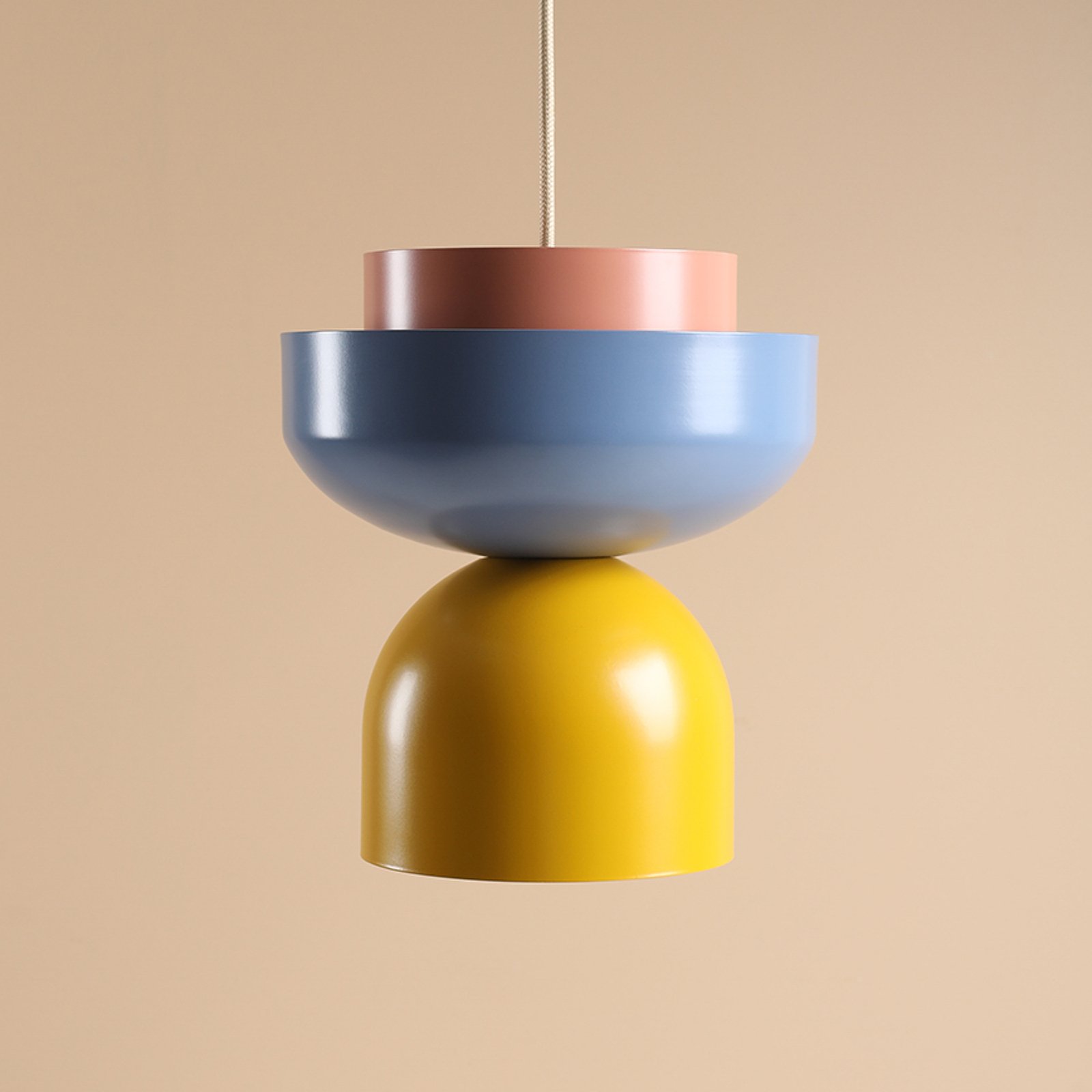 Suspension Ulia, jaune/bleu/corail