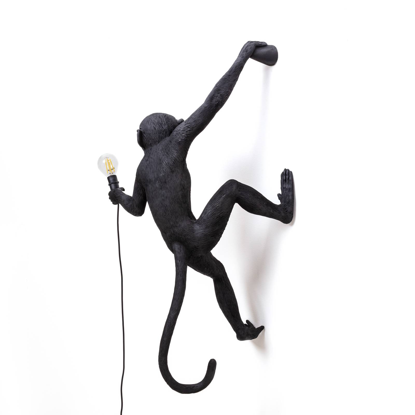 Kinkiet zewnętrzny LED Monkey Lamp, prawy czarny