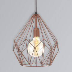 Carlton piekaramā lampa vintage stilā, vara Ø 31 cm