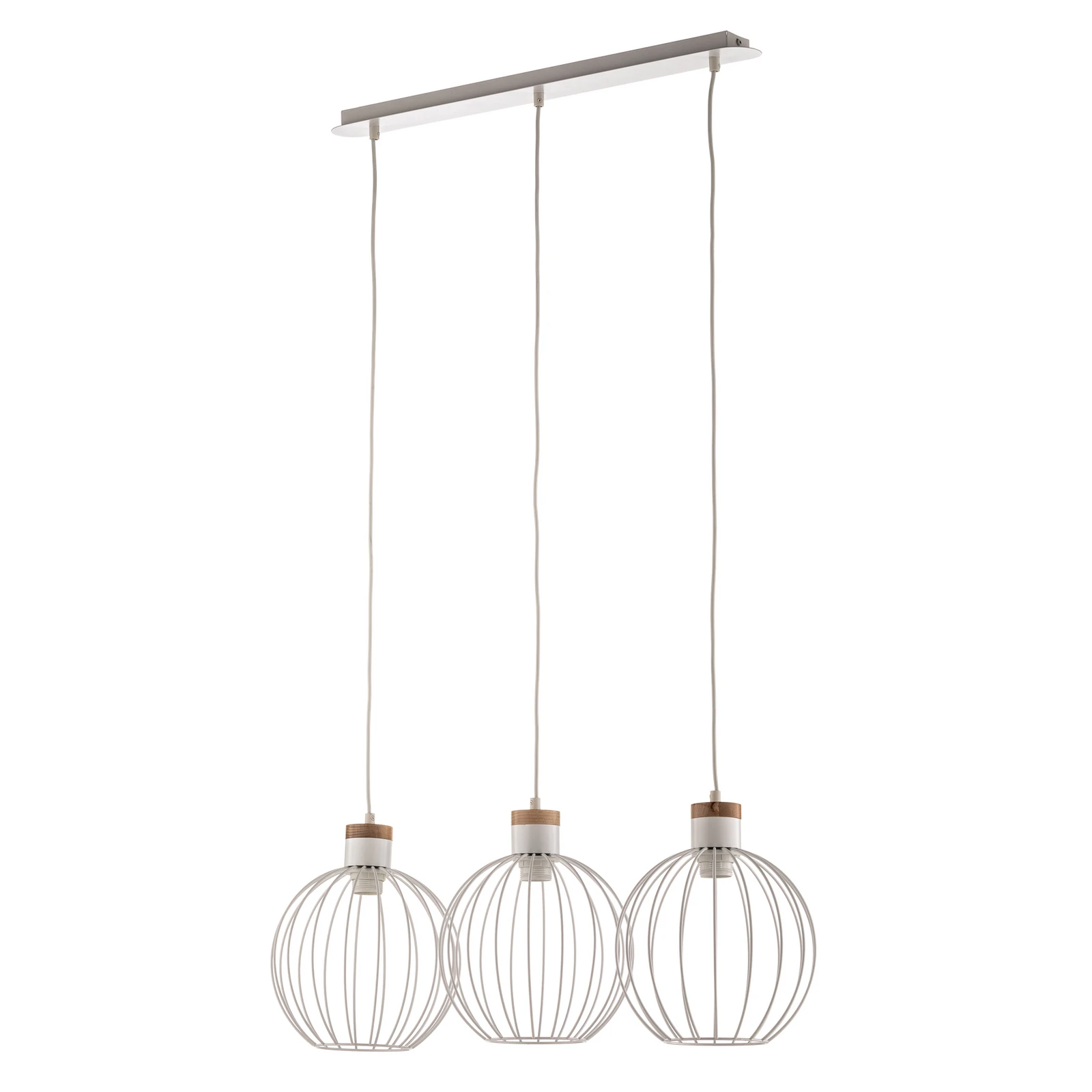 Lampada a sospensione Barbado, 3 luci, bianco