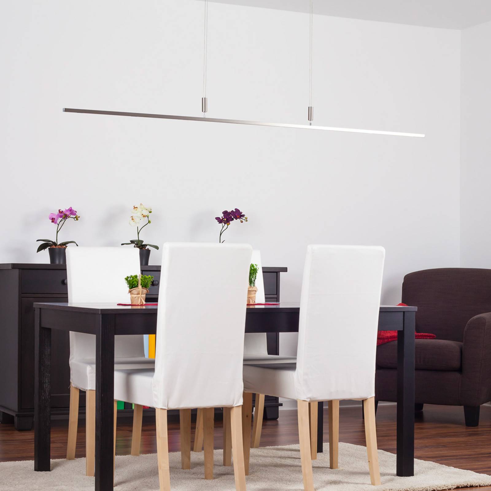 Quitani żyrandol LED Tolu, długość 180 cm, ściemniany