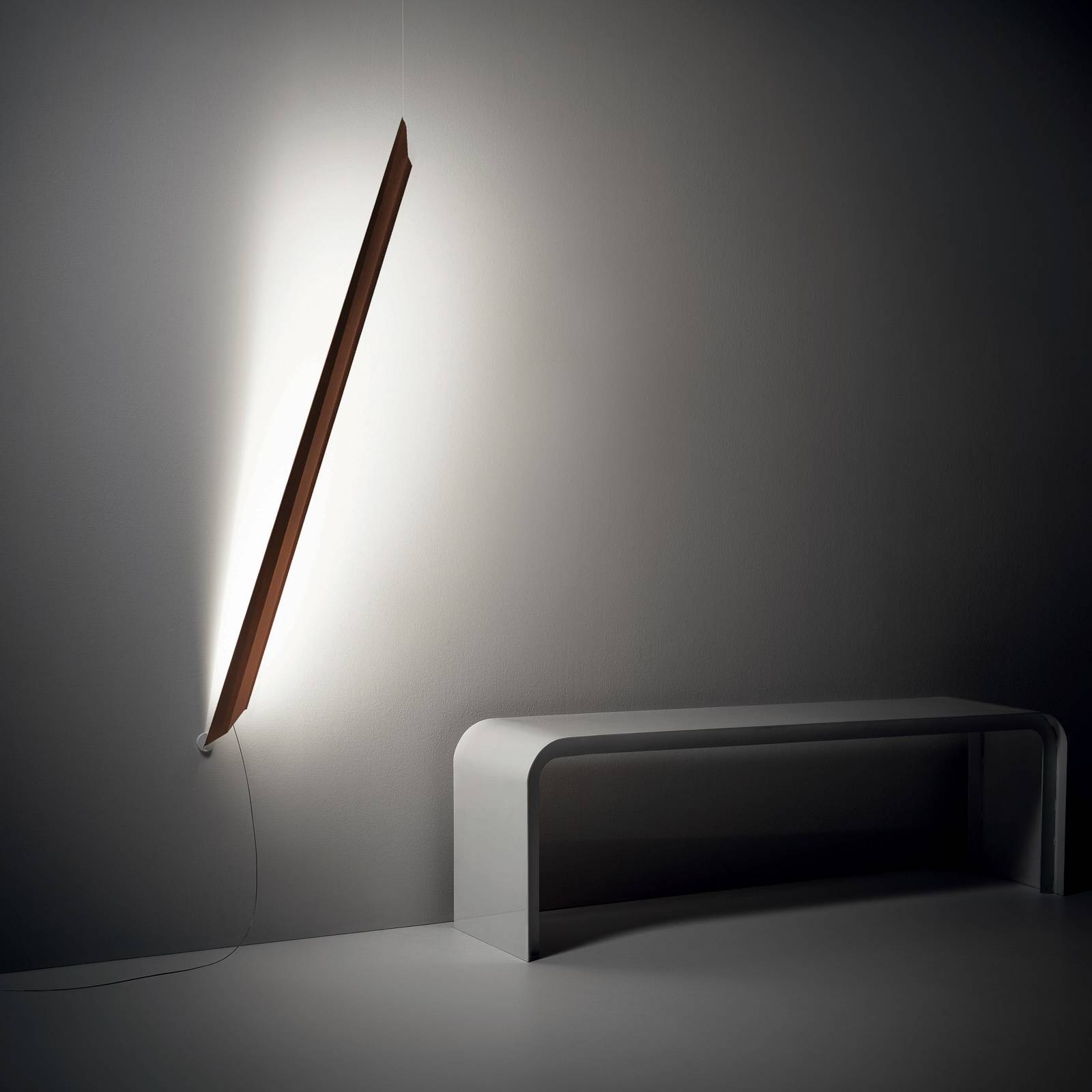 Knikerboker Schegge LED wall light, brick, for Living / Dining Room, aluminium, 25 W, energy efficiency: A+, W: 6.5 cm, H: 160 cm