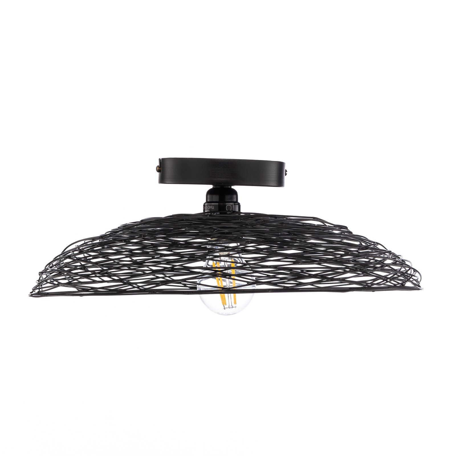Lindby plafondlamp Thorian, zwart, ijzer, Ø 40 cm