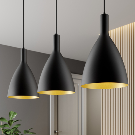 Arcchio Arthuria suspension, 3 l. allongée noire