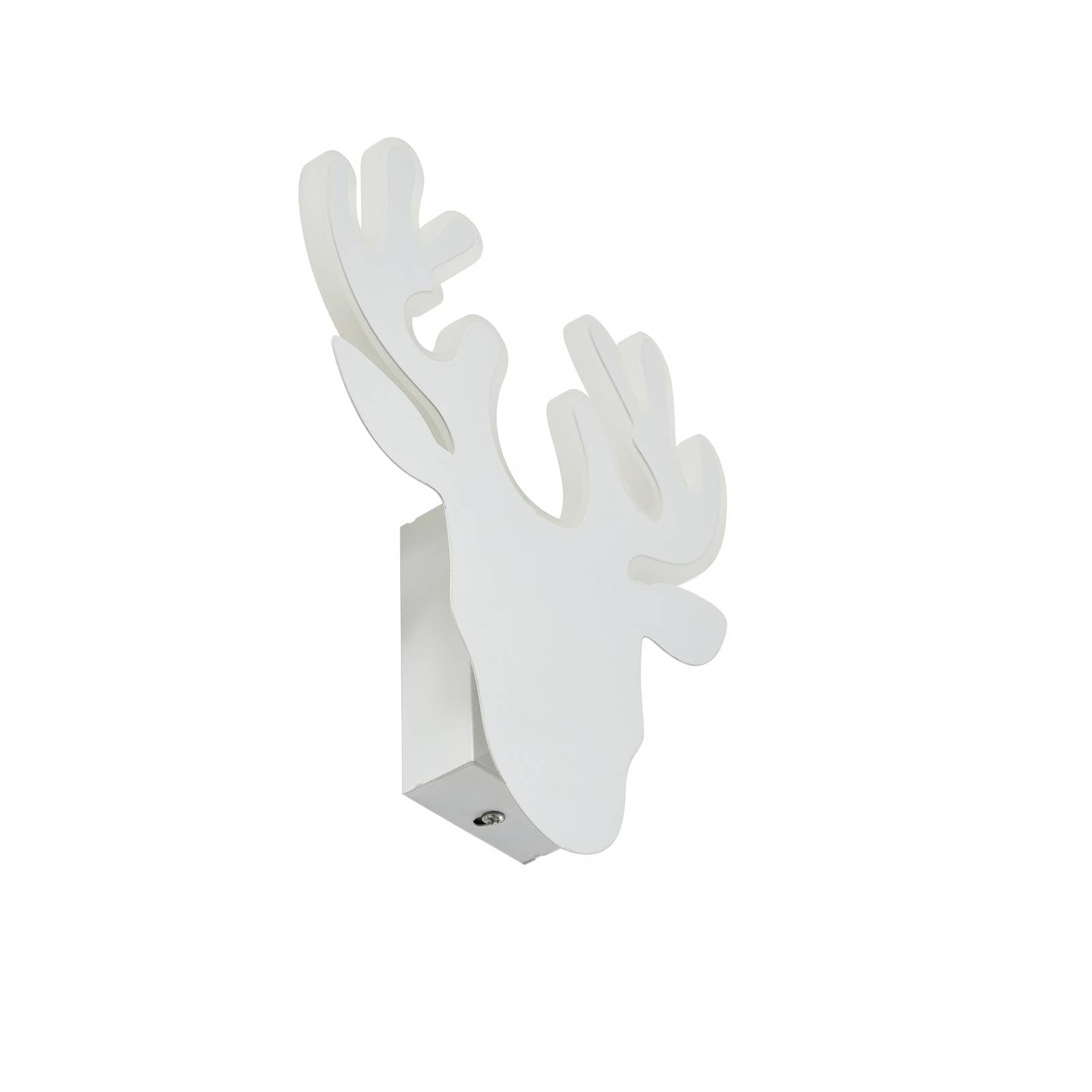 Lindby LED-Wandleuchte Hirvi, weiß, Metall, Rentier, 26 cm