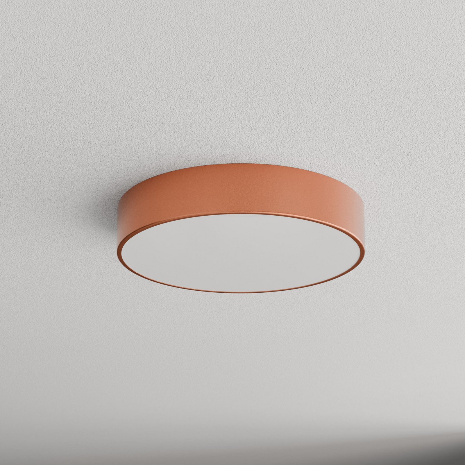 Stropné svietidlo Cleo 400, meď, senzor, IP54, Ø 40 cm, kov