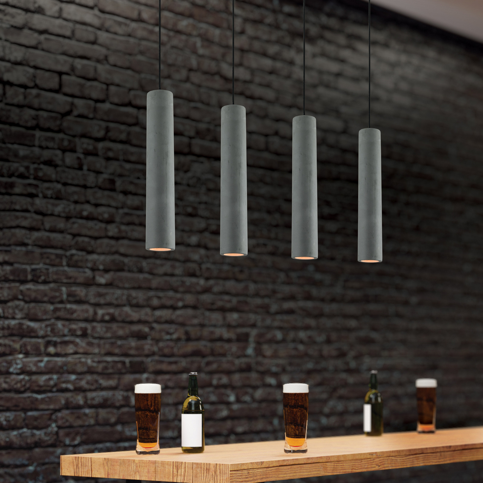 Zambelis Lampă suspendată 180024 gri Ø 7 cm beton GU10 - Camera de zi / sufragerie - Modern - gri negru