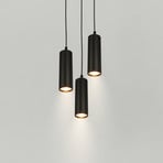 Suspension Ida, noire, à 3 lampes, Ø 20 cm, GU10