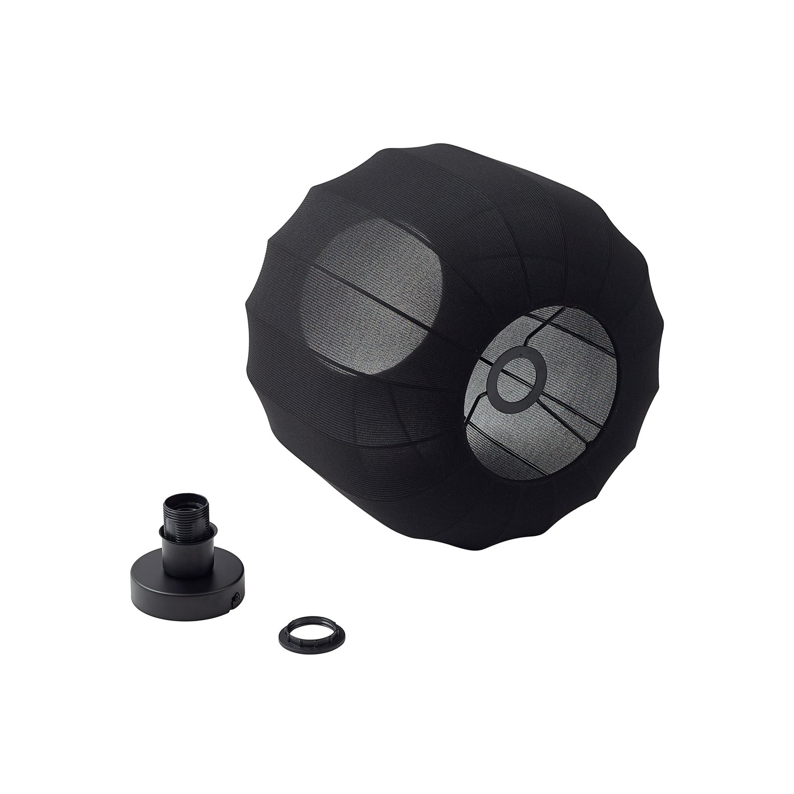 Lindby Helin ceiling light, black, fabric, Ø 35 cm