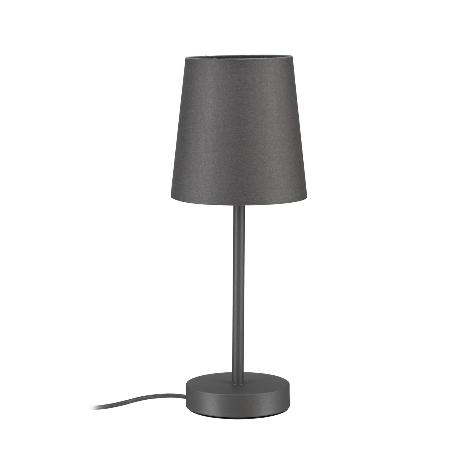 Lampa de masă Paulmann Stellan II, gri, înălțime 40 cm, material textil