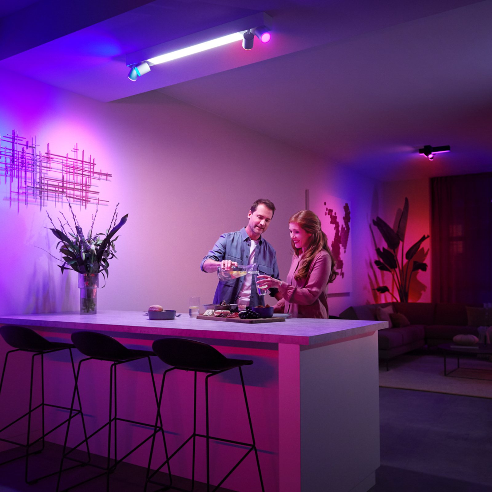 Philips Hue Centris LED griestu prožektors, balts, 4 gaismas, RGB CCT