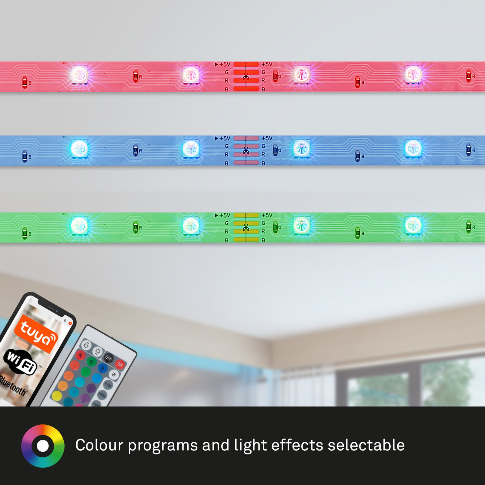LED-Strip Bendo S RGB fjärrkontroll, längd 500 cm