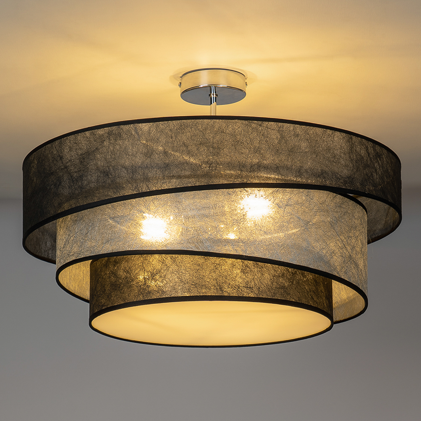 Lindby Ayvira ceiling light, black, silver
