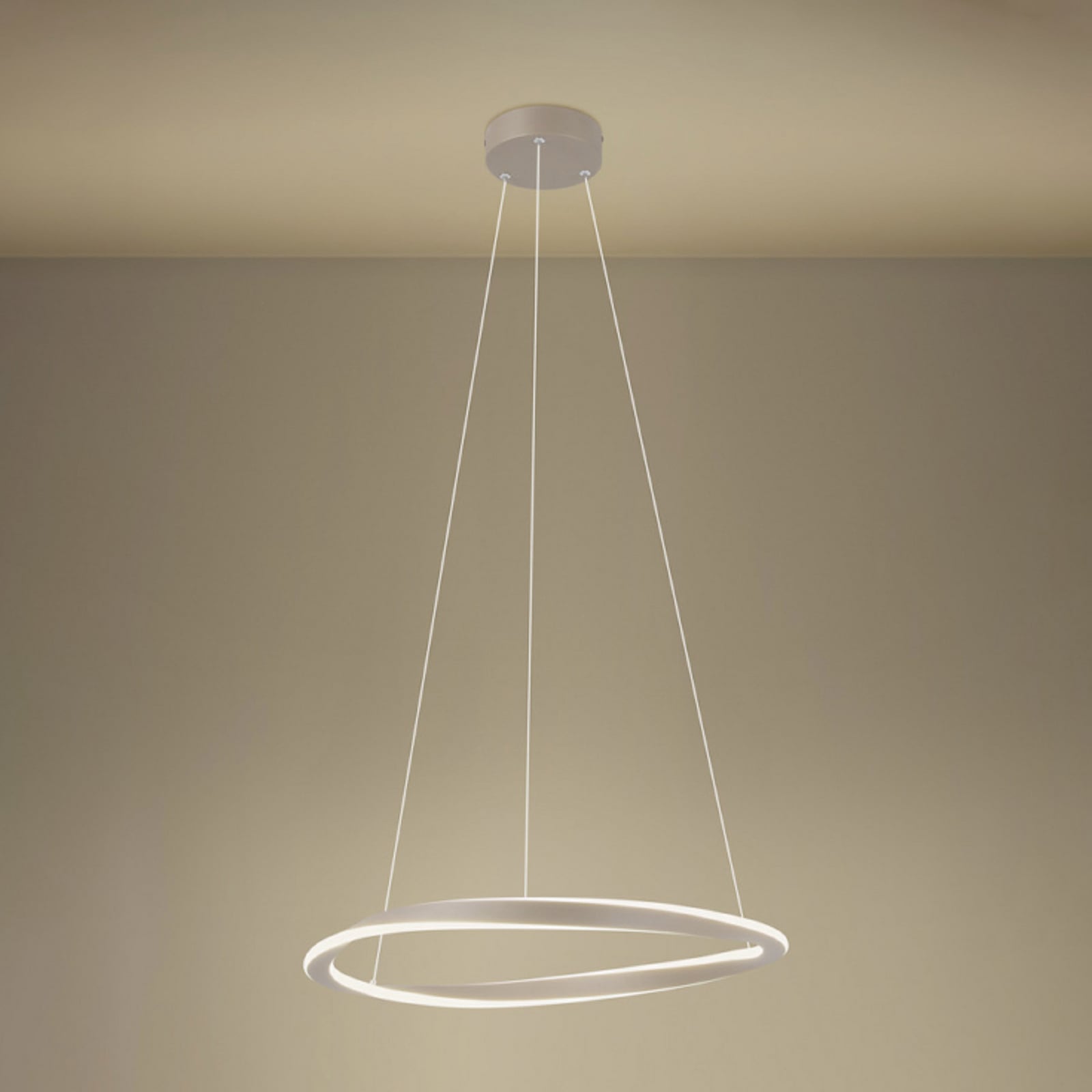 EGLO LED hanglamp CAMEROTA, beige, Ø 57 cm, afstandsbediening EGLO LED hanglamp CAMEROTA, beige, Ø 57 cm, afstandsbediening