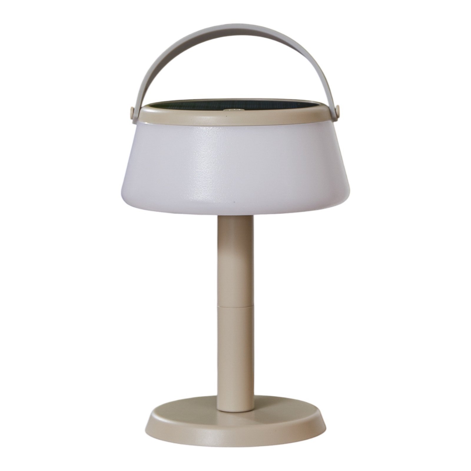 Lindby LED-aurinkopöytävalaisin Mikkel, beige, himmennettävä, 7 cm