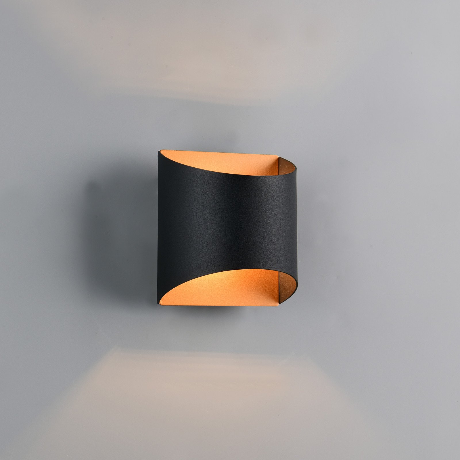 Reality Leuchten Aplică de perete Samdel negru-auriu înălțime 12 cm Metal G9 sus/jos - Camera de zi / sufragerie - Modern