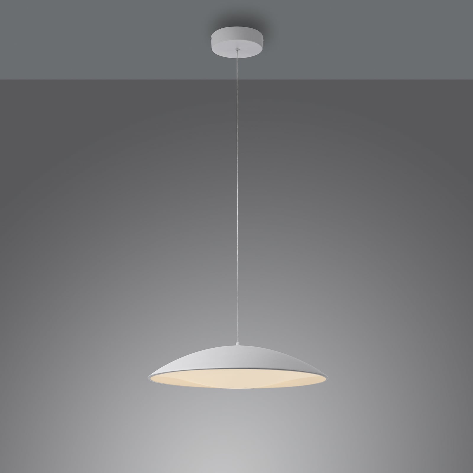 LED viseća svjetiljka LENTE, bijela, Ø 50 cm, metal, s prigušivačem
