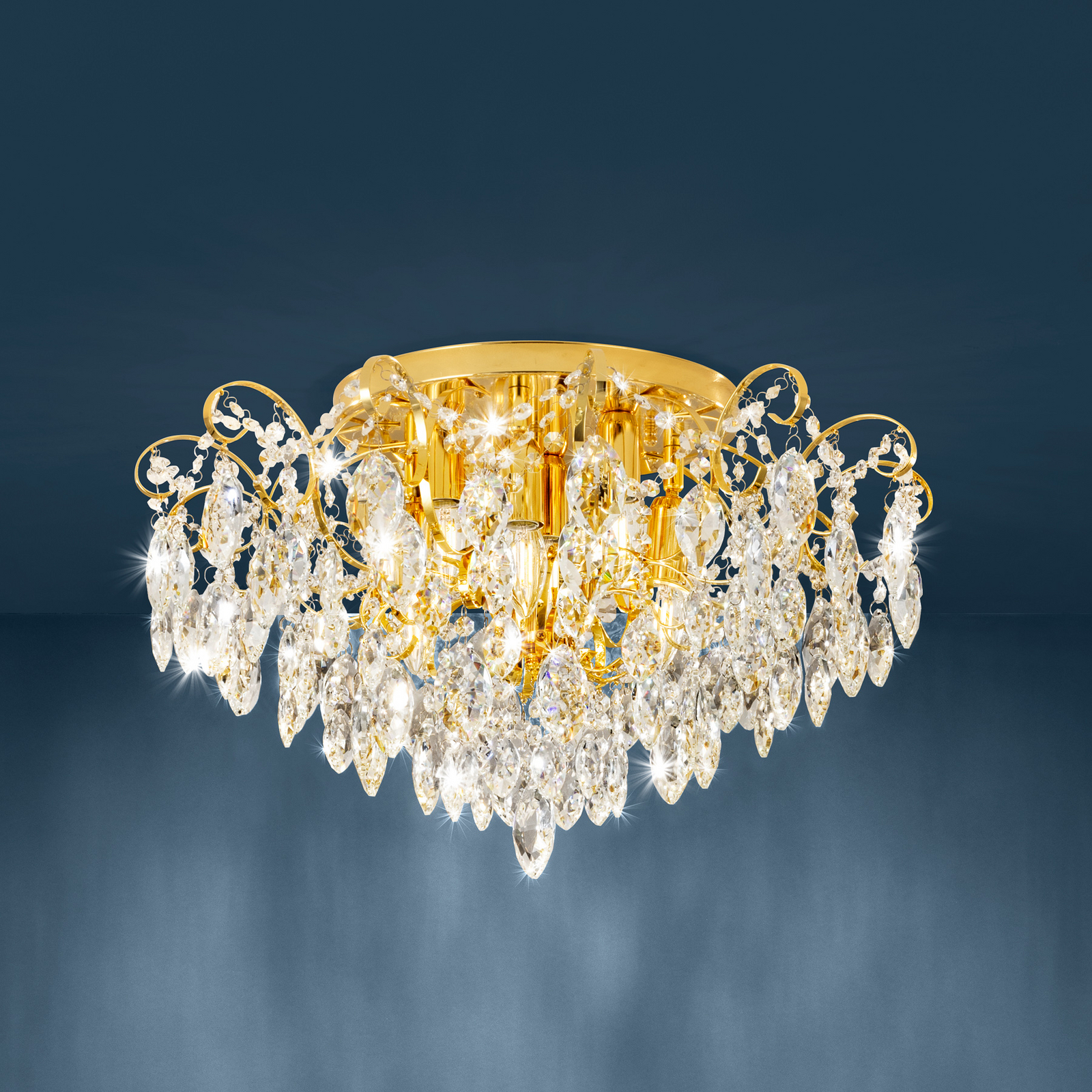 Stropna svjetiljka Stars of Light Fenoullet, mesing, Ø 60 cm