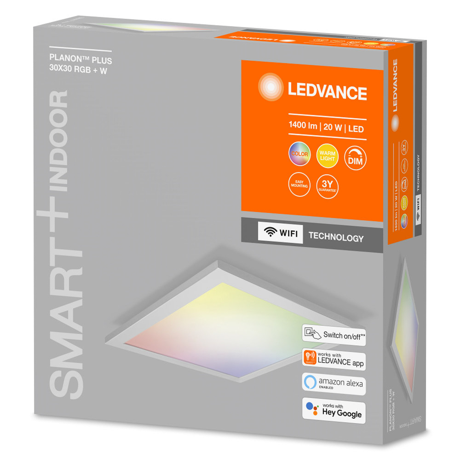 LEDVANCE SMART+ WiFi Planon Plus, RGBW, 30 x 30 cm, 30 x 30 cm