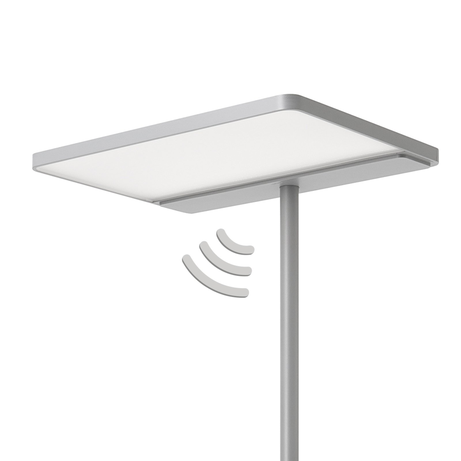 Büro-Stehlampe Linea-F mit Sensor grau
